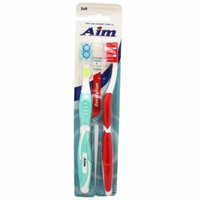 Aim Revolution Tongue Scraper Soft Bristle Toothbrush Pack (2 Toothbrushes, Random Colors)