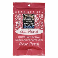 One With Nature - 100% Pure Active Dead Sea Minerals Salts Spa Blend Rose Petal - 2.5 oz.