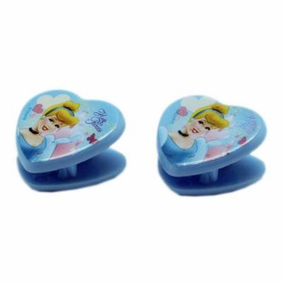 Disney Princess Cinderella Light Blue Colored Mini Plastic Hair Clips (2 pc)