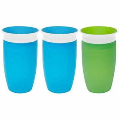 Munchkin Miracle 360 Degree 10 Ounce Spoutless Cup, 3 Pack, Blue/Blue/Green
