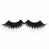 Thick Long Black Fake Eyelashes Reusable Natural Human Hair with Adhesive