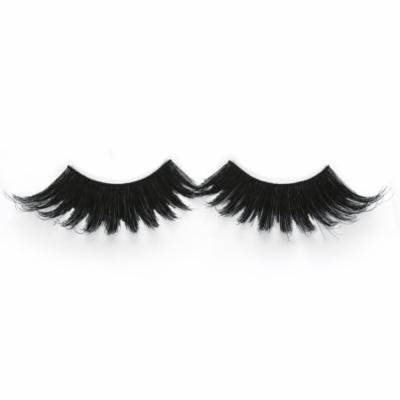 Thick Long Black Fake Eyelashes Reusable Natural Human Hair with Adhesive