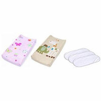 Summer Infant Plush Pals Changing Pad Covers with 3-Pack Waterproof Changing Pad Liners, Butterfly/Safari