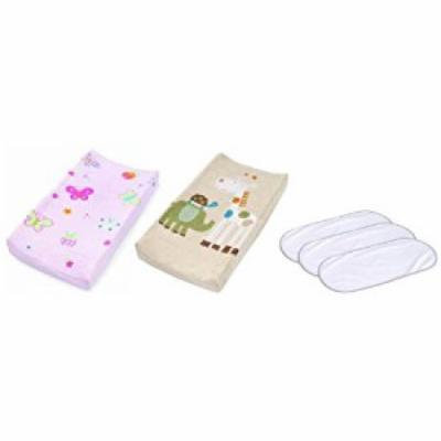 Summer Infant Plush Pals Changing Pad Covers with 3-Pack Waterproof Changing Pad Liners, Butterfly/Safari