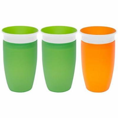 Munchkin Miracle 360 Degree 10 Ounce Spoutless Cup, 3 Pack, Green/Green/Orange