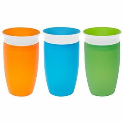 Munchkin Miracle 360 Degree 10 Ounce Spoutless Cup, 3 Pack, Orange/Blue/Green