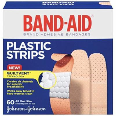 3 Pack Band-Aid Adhesive Bandages Plastic All One Size, 60 sterile Bandages Each