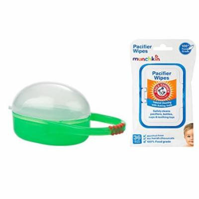Nuby Paci Cradle Pacifier Box, Green with Pacifier Wipes