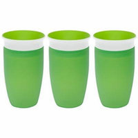 Munchkin Miracle 360 Degree 10 Ounce Spoutless Cup, 3 Pack, Green/Green/Green