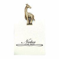 Greatlookz All For Giving Giraffe Memo Note Pad with Magnetic Clip, Brass