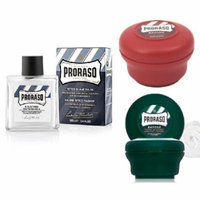 Proraso Shave Soap, Sandalwood 150 ml + Proraso Shaving Soap Menthol and Eucalyptus 4 Oz + Proraso After Shave Balm Protective, 3.4 Fluid Ounce