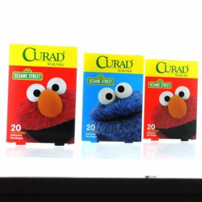 Curad Sesame Street Adhesive Bandages Assorted Sizes 60 ct (3boxes)