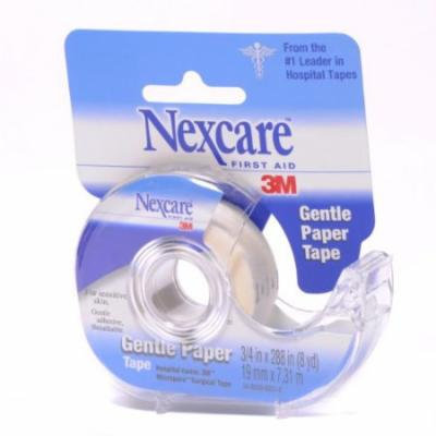 4 Pack Nexcare Gentle Paper First Aid Tape With Dispenser, 3/4 in x 8 yard Each