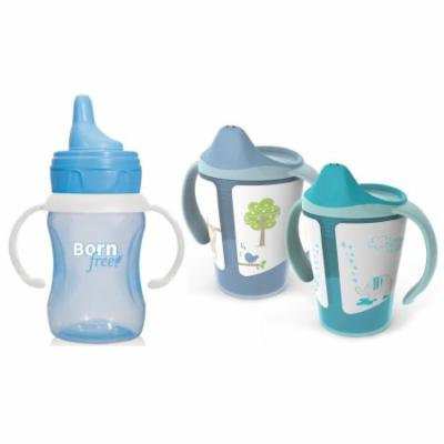 Born Free 6 Ounce Grow with Me Training Cups with 7 Ounce Training Cup, Blue