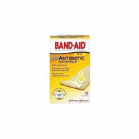 3 Pack - BAND-AID Plus Antibiotic Waterproof Bandages All One Size 15 Each