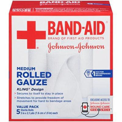 6 Pack - Band-Aid First Aid Covers Kling Medium Rolled Gauze 5 Count Each