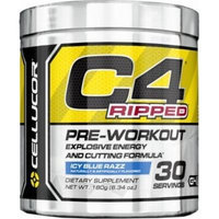 Cellucor C4 Ripped Pre-workout Icy Blue Razz Dietary Supplement, NET WT. 180g, 6.34 Oz 30 Serving