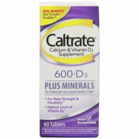 2 Pack - Caltrate Calcium & Vitamin D3, 600+D3 Plus Minerals, 60 Tablets Each