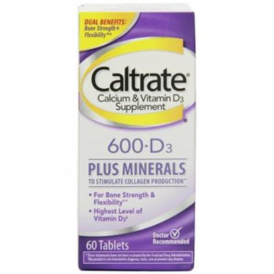 2 Pack - Caltrate Calcium & Vitamin D3, 600+D3 Plus Minerals, 60 Tablets Each