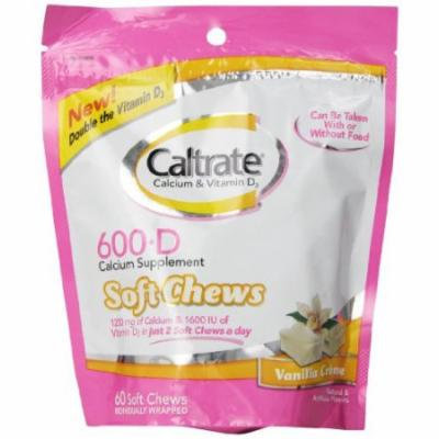 2 Pack - Caltrate Calcium - Vitamin D Soft Chews Vanilla Creme 60 Each