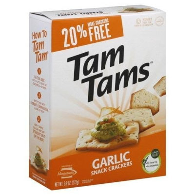 Manischewitz Garlic Tam Tams Snack Cracker, 9.6 Ounce -- 12 per case.