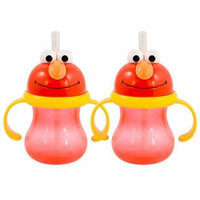 Munchkin Sesame Street Elmo Straw Cup 8 Ounce, 2 Pack - Red