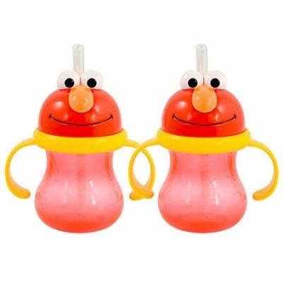 Munchkin Sesame Street Elmo Straw Cup 8 Ounce, 2 Pack - Red