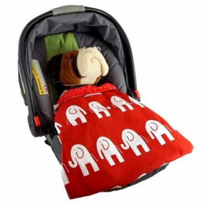 Blue Baby Bum Elephant Car Seat Blankie, Red