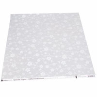 Papermania Glitter Embossed Vellum 12X12-Spring Floral