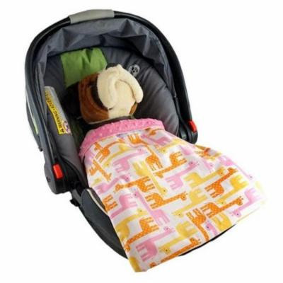 Blue Baby Bum Giraffe Car Seat Blankie, Pink