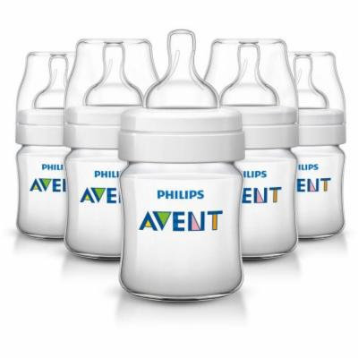 Philips Avent Anti-Colic Clear 4-oz Baby Bottles, BPA-Free, 5pk