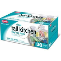 Clear Tall Kitchen Garbage Bags, 13 Gallon, 30 Count