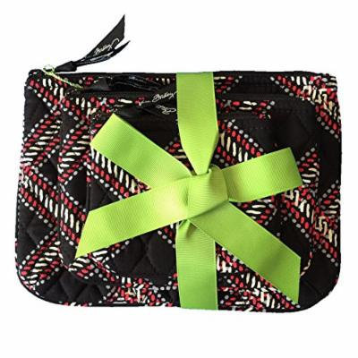 Vera Bradley Cosmetic Trio Minsk Plaid of 3 with Solid Black Lining