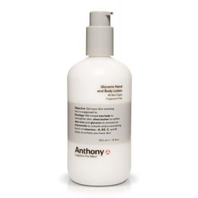 Anthony Logistics for Men Glycerin Hand and Body Lotion, 12 Ounce