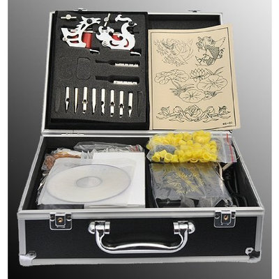 Eyepower Tattoo Kit 2 Machine Gun Complete Power Supply Needles 7 Inks By Attu