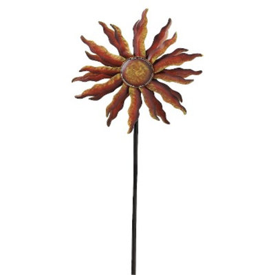 Evergreen Spinning Sun Kinetic Garden Stake