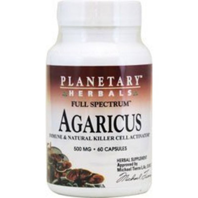 Planetary Herbals Agaricus Extract Full Spectrum Capsules, 500 mg, 60 Count