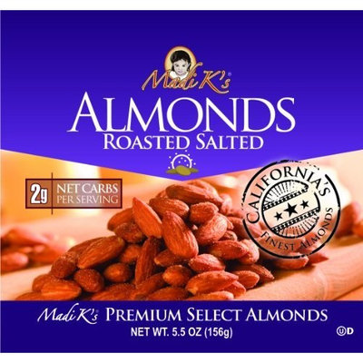 Madi K's Roasted and Salted Almonds, 5.5-Ounce Pouches (Pack of 12)