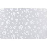 Genmert PVC Frosted Paw Print Pet Placemat, 20 L X 13 W