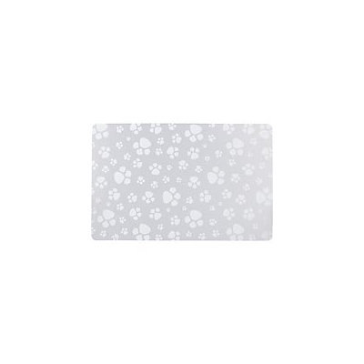 Genmert PVC Frosted Paw Print Pet Placemat, 20 L X 13 W