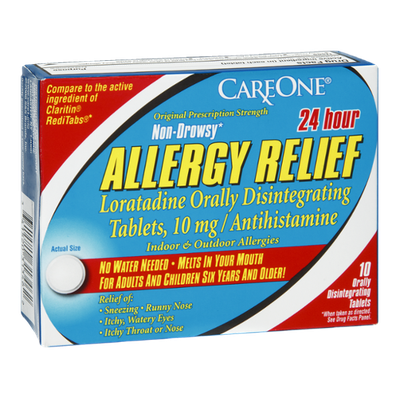 CareOne Allergy Relief 24 Hour Non-Drowsy Orally Disintegrating Tablets Indoor & Outdoor Allergies - 10 CT