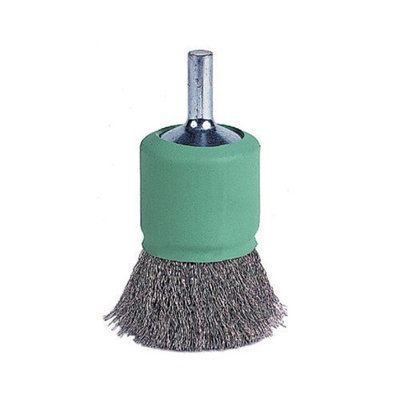 Weiler Coated-Cup Crimped Wire End Brushes - eba-20-p .006 ss1/2in dia c