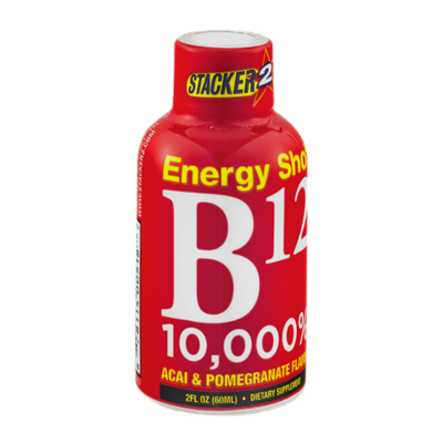 Stacker 2 B12 10,000% Energy Shot Acai & Pomegranate Flavor