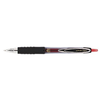 Uniball uni-ball Signo Gel 207 Roller Ball Gel Pen, Micro Fine - Red Ink (12