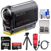 Sony Action Cam HDR-AS20 Wi-Fi 1080p HD Video Camera Camcorder with 16GB Card + Floating Strap + Flex Tripod + Kit