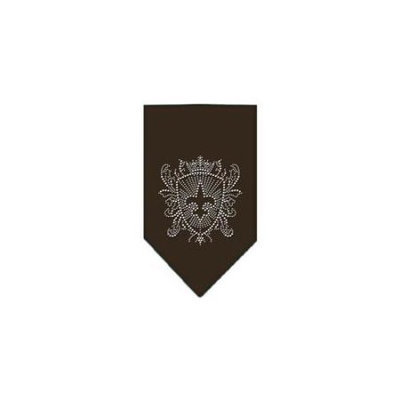 Ahi Fleur De Lis Shield Rhinestone Bandana Cocoa Small