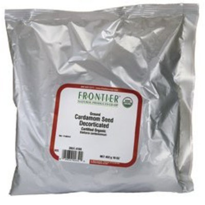 Frontier Organic Ground Cardamom Seed 16 oz (453 grams) Pkg