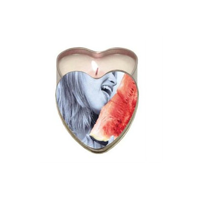 Earthly Body Suntouched Hemp Edible Candle - 4.7 oz Heart Tin Watermelon