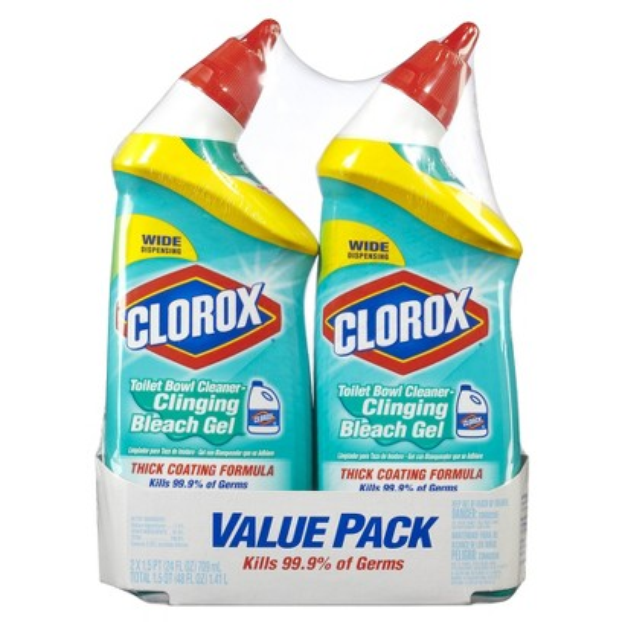 Clorox Clinging Bleach Gel Toilet Bowl Cleaner 48 oz 2 pk