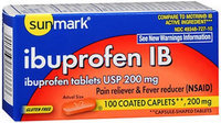 Sunmark Ibuprofen Ib, 200 mg, 100 tabs by Sunmark